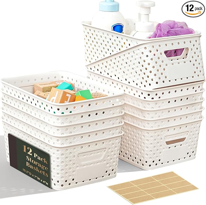 12 Pack Plastic Storage Baskets by Unknown