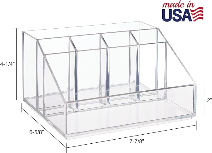 STORi Chloe Clear Plastic Stackable Desk Organizer, Rectangular 6-Compartment - Image 3