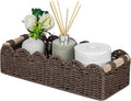 CubesLand Paper Rope Scalloped Edge Shelves Storage Basket, Woven Toilet Paper by CubesLand