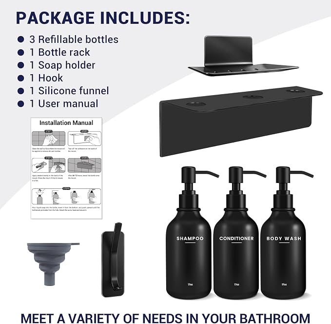 KLL Shampoo and Conditioner Dispenser Set - Image 9