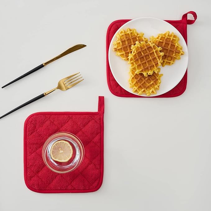 Kitchen Pot Holders Set Heat Resistant Pure Cotton Potholders Kit Trivets Large - Image 3