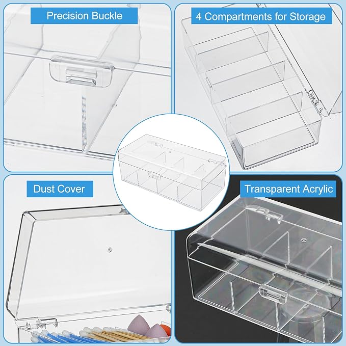 Clear Acrylic Qtip Holder Dispenser - Image 3