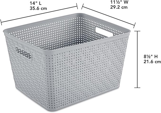 Sterilite 12 Pack Plastic Storage Bin Organization Containers, Tall Baskets - Image 2
