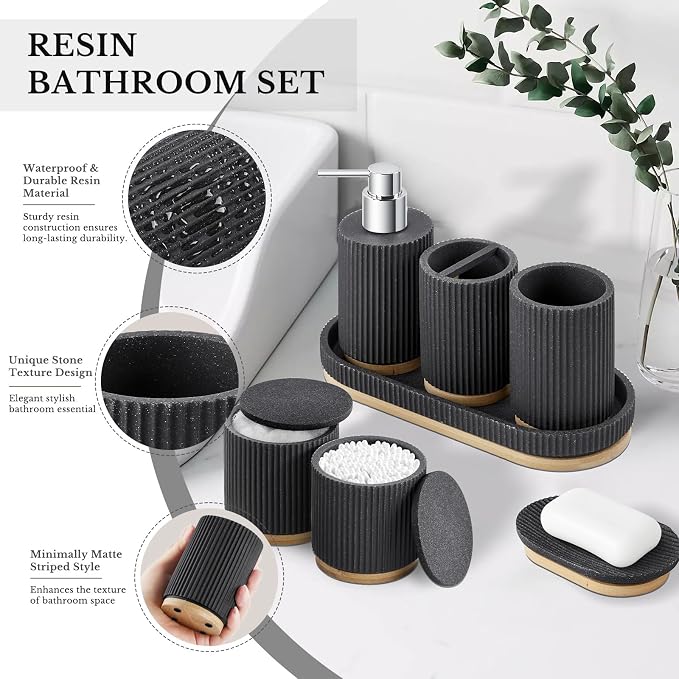7PCS Bathroom Accessories Set, - Image 2