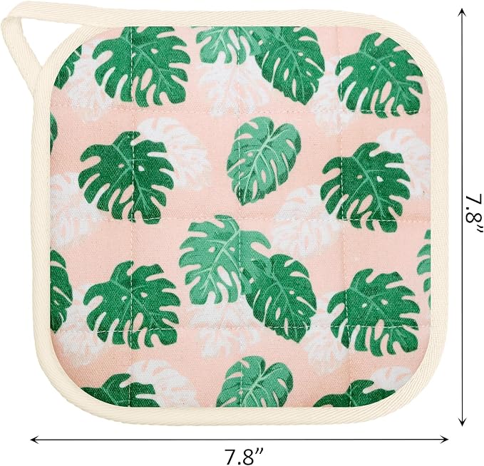 6 Pack Pot Holders 100% Cotton Heat Resistant Potholder, Machine Washable Pot - Image 2
