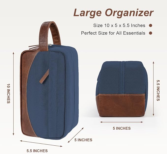 Travel Toiletry Bag for Men, Hanging Toiletry Organizer, Water Resistant - Image 3