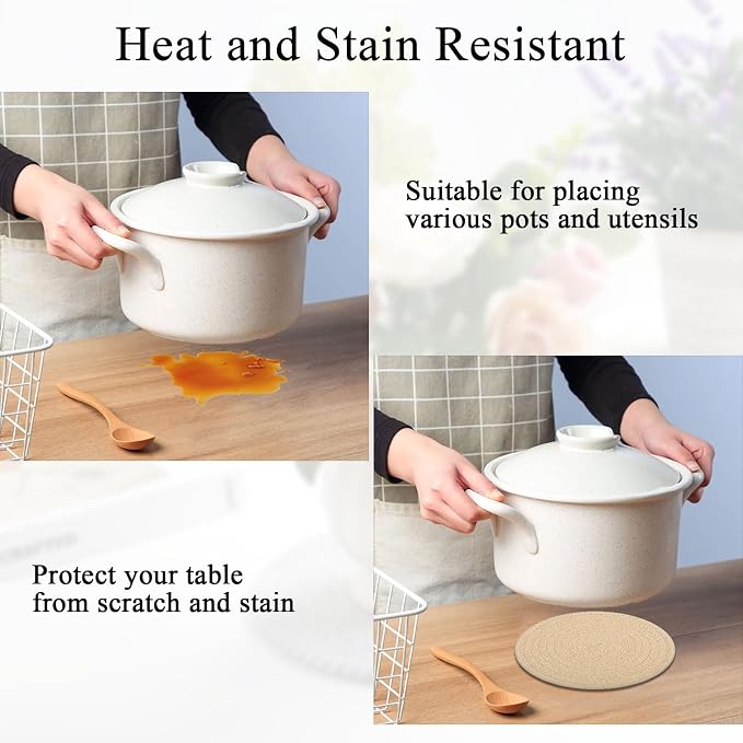 SHACOS 8 Inches Trivets for Hot Dishes, Pot Holders for Hot Pots and Pans - Image 3
