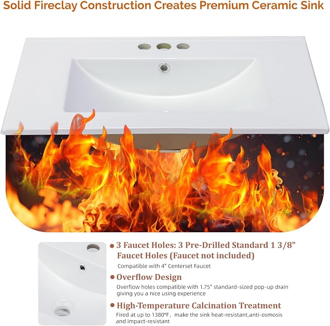 VINGLI 30 Inch Bathroom Vanity - Image 3