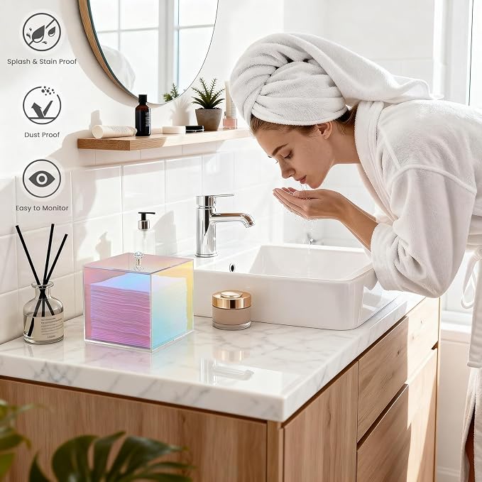 Puricon Acrylic Disposable Facial Towels Holder, Storage Bin Compatible - Image 4
