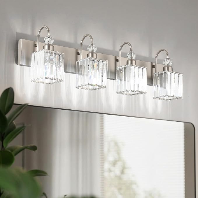 Ralbay Crystal Brushed Nickel Vanity Light - Image 3