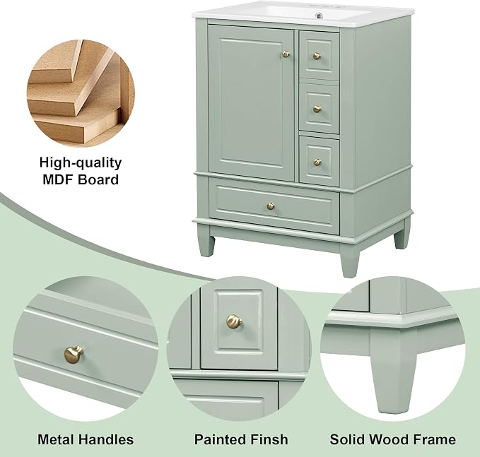 Harper & Bright Designs 24" Bathroom Vanity - Image 8