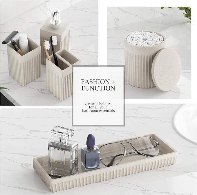 6-Piece Beige Bathroom Set - Image 5