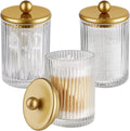 3Pack Glass Qtip Holder Dispenser Set by Komashr