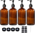 4 Pack 16 oz Amber Glass Bottles by BPFY