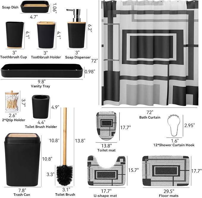 Black and Gold Bathroom Accessories Set - Image 6
