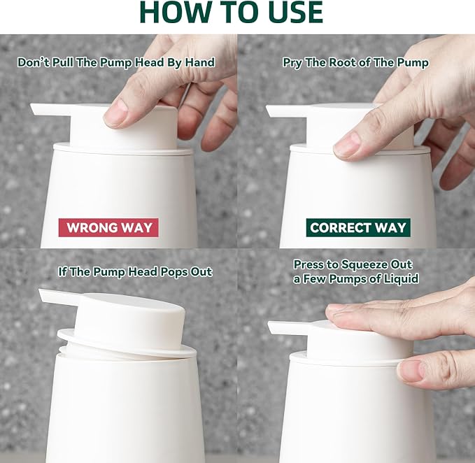 Foaming Soap Dispenser - 12 OZ White Ceramic Foam Soap Dispenser - Image 5