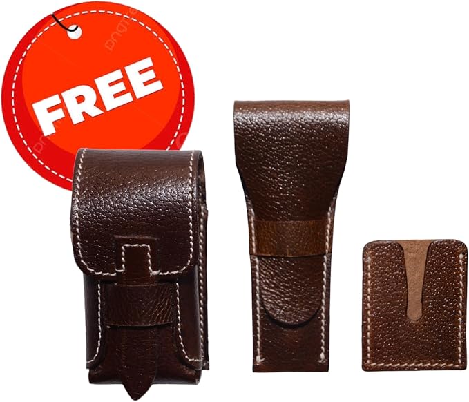 Leather Toiletry Bag Travel Pouch Unisex Kit - Image 7