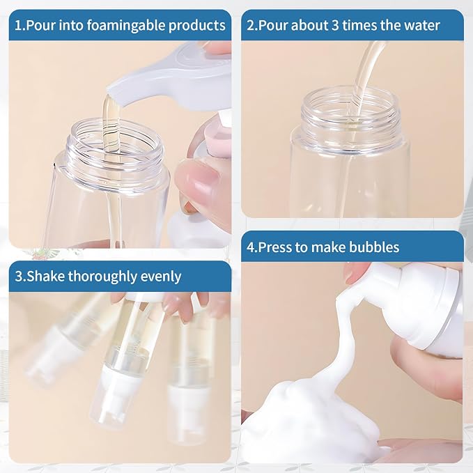 Foam Pump Bottle 1.7oz 2pcs Foaming Soap Dispenser 60ml Foaming Spray Bottle - Image 4