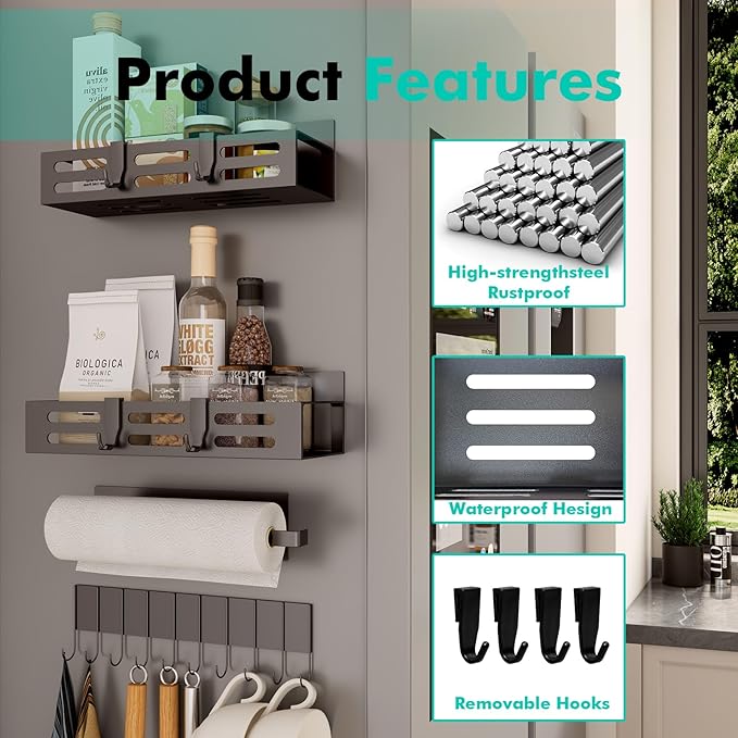 4 Pack Magnetic Spice Rack for Refrigerator - Image 4