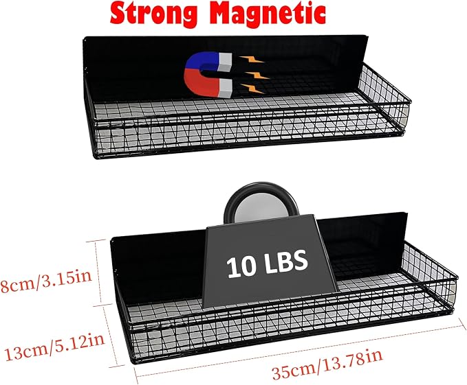 Bruda 2 Pack Large Magnetic Shelves Spice Rack Organizer - Image 4