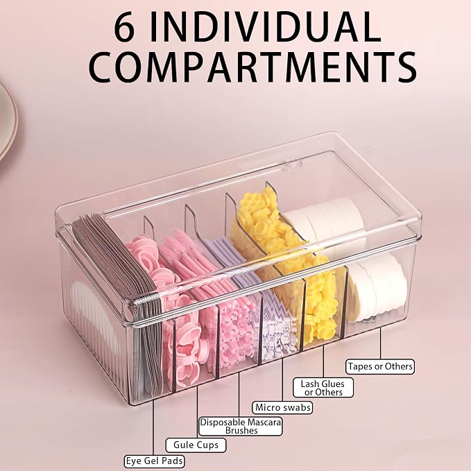 ELLDOO Lash Cart Organizer For Lash Techs, Acrylic Lashes Extension Box - Image 3