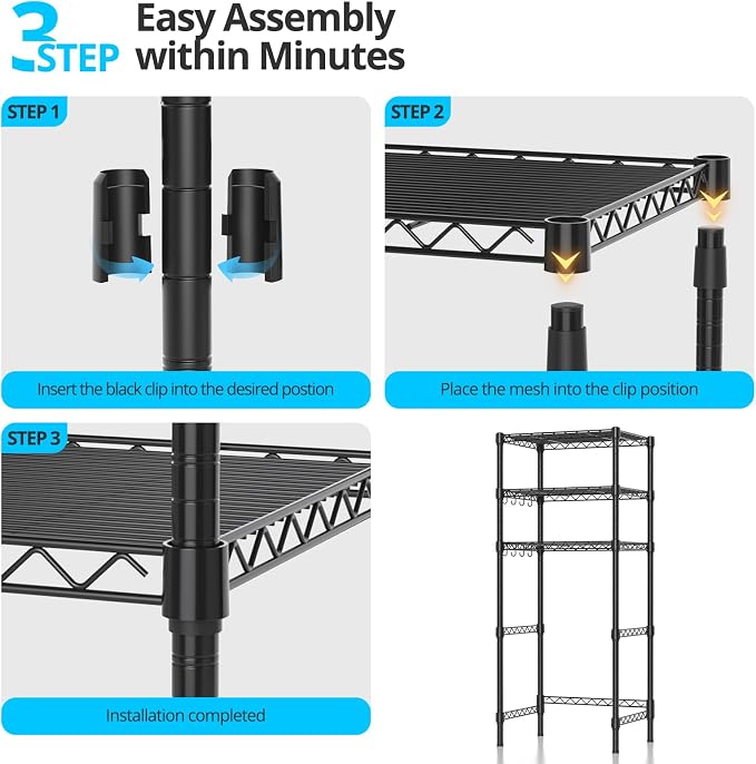 3-Tier Mini Fridge Stand, Adjustable Heavy Duty Storage Shelves, Maximizes - Image 7