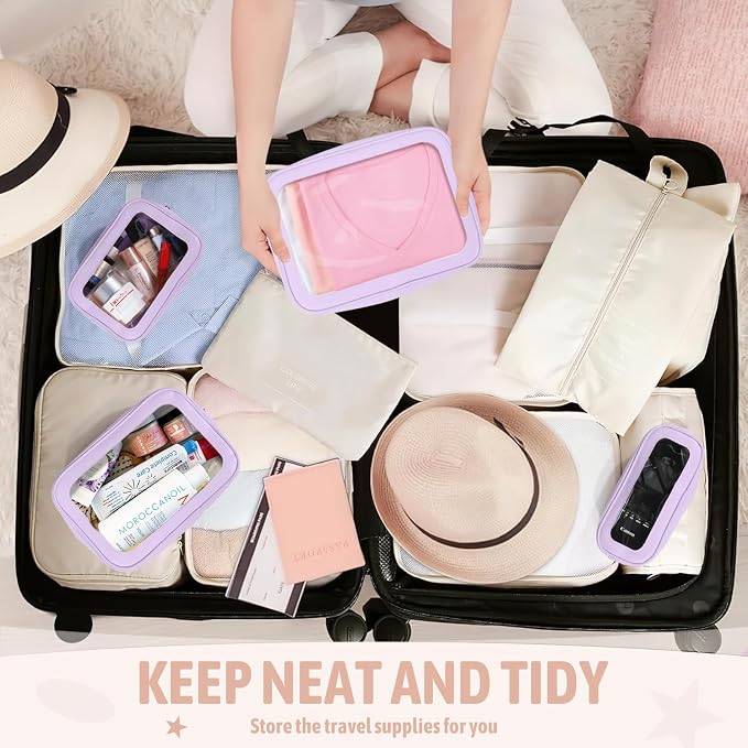 5PCS Diaper Bag Organizer Pouch Set, TSA Approved Toiletry Bag，Clear Waterproof - Image 5