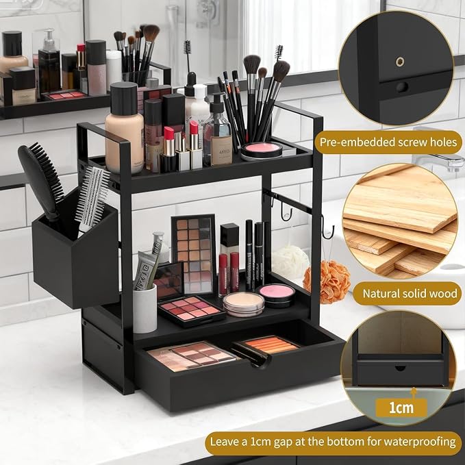 2-Tired Bathroom Counter Organizers and Storage, Coffee Bar Organizer - Image 5