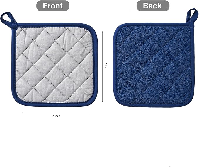 Kitchen Pot Holders Set Heat Resistant Pure Cotton Potholders Kit Trivets Large - Image 2