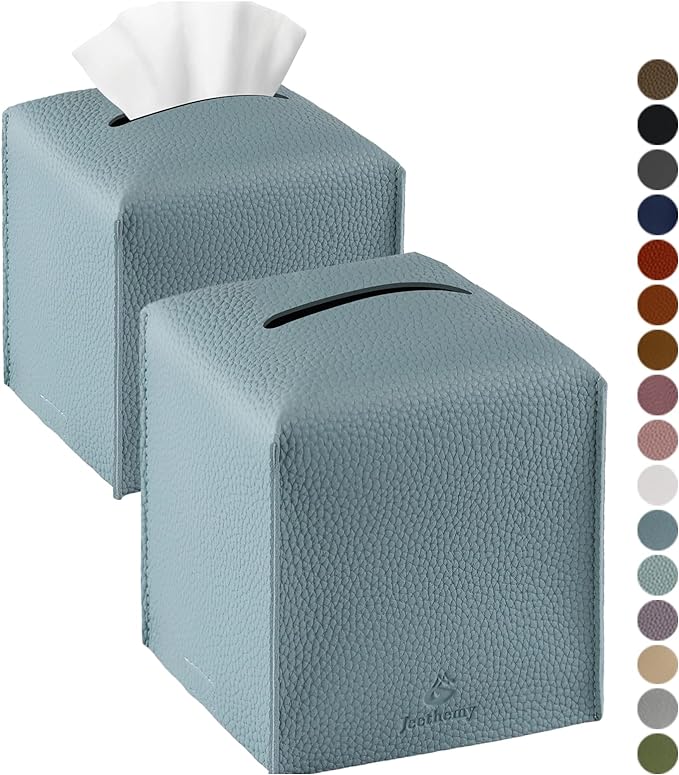 Tissue Box Cover, Jeethemy Square PU Leather Tissue Box Holder, Modern Tissue by Jeethemy