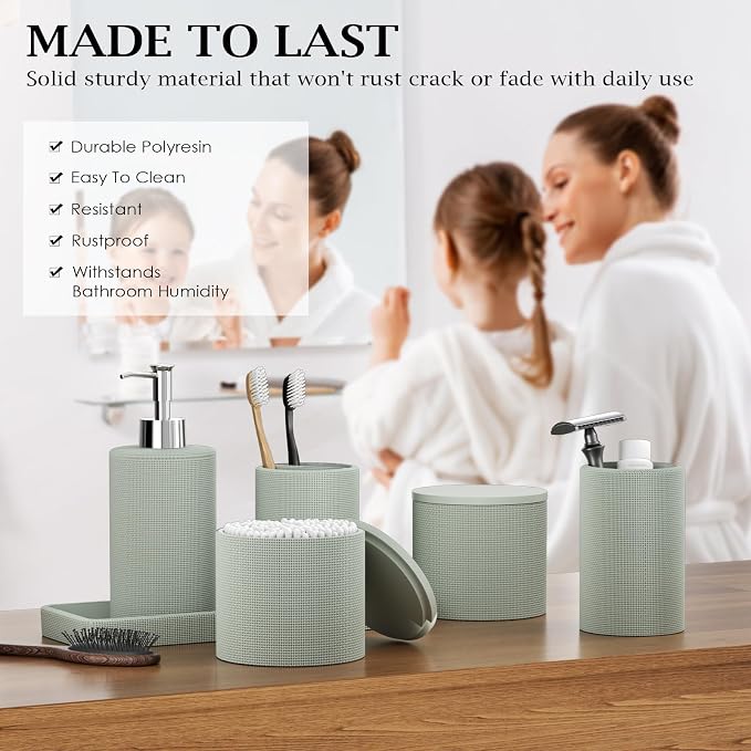 6-Piece Green Bathroom Set - Image 3