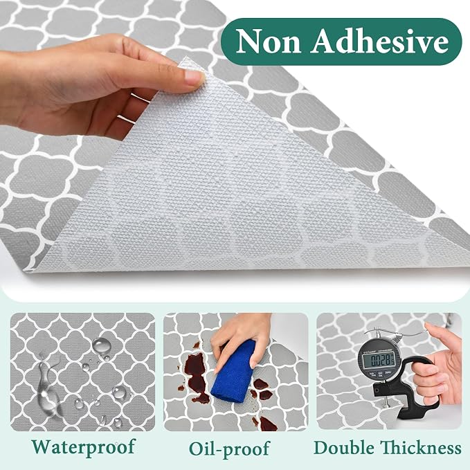 Shelf Liners for Kitchen Cabinets 12in x 20FT Non Adhesive Drawer Liner Gray - Image 5