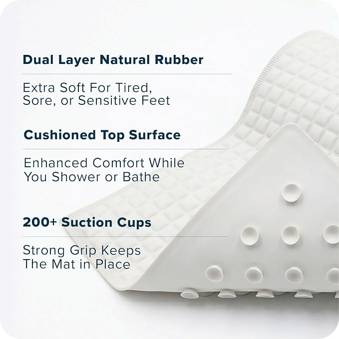 SlipX Solutions Pillow Top Cushioned Bath Mat, Non Slip Comfort Underfoot - Image 6