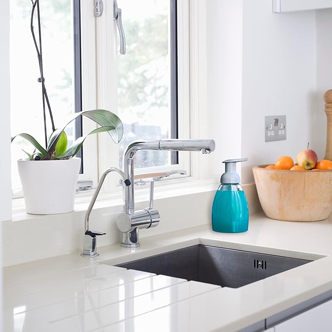 Clear Plastic Foaming Bathroom Countertop Soap Dispensers, Foaming Pump Bottles - Image 6