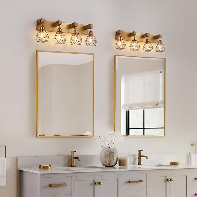 maesta Bathroom Gold Vanity Light Fixtures, 4-Light Gold Bathroom Light - Image 5