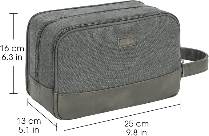 WANDF Travel Toiletry Bag for Men Large Toiletries Shaving Bag Water Resistant - Image 5