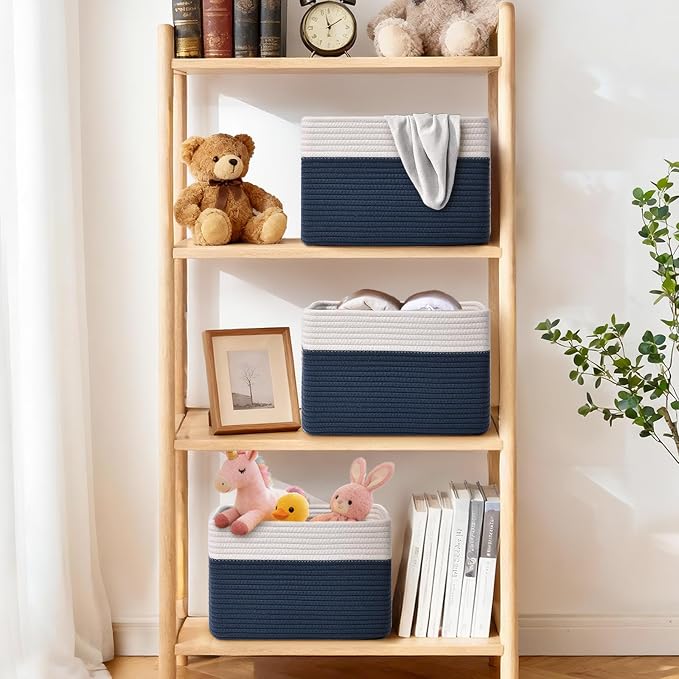 Storage Baskets for Organizing, 4 Pack Baskets for Shelves, Decorative Storage - Image 2