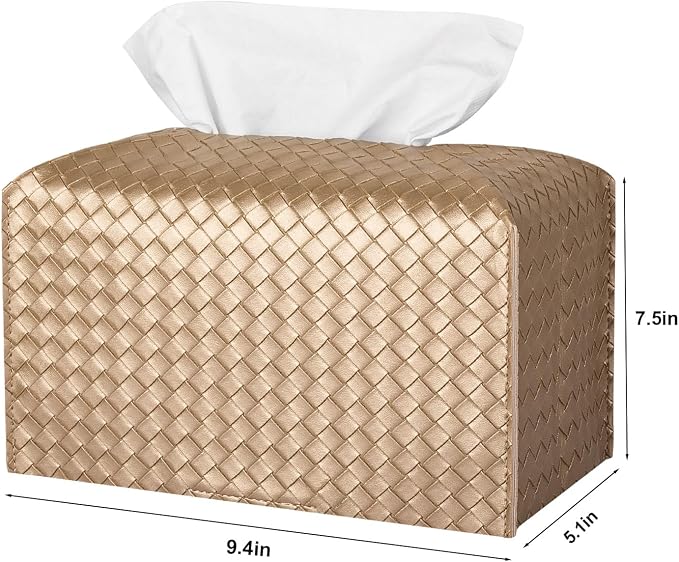 Tissue Box Cover PU Leather Tissue Holder Square Facial Tissue Case Facial - Image 4