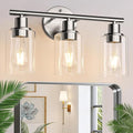 3-Light Bathroom Light Fixtures, Brushed Nickel Vanity Light, Farmhouse Wall by Zarbitta