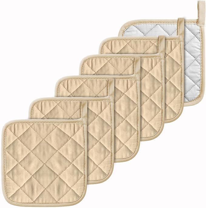 Kitchen Pot Holders Set Heat Resistant Pure Cotton Potholders Kit Trivets Large by KLNYOO