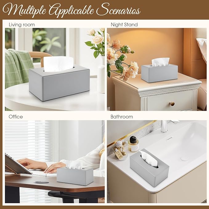 Tissue Box Cover, Rectangular Facial Tissue Holder - Image 5