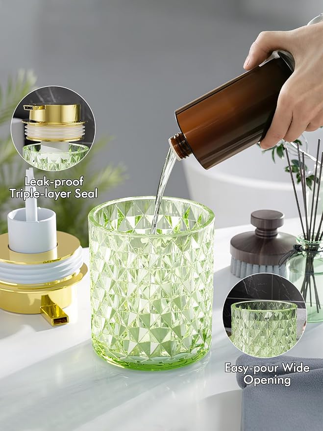 Bathroom Accessory Set, Foaming Soap Dispenser, Glass Hand Foaming Soap - Image 2