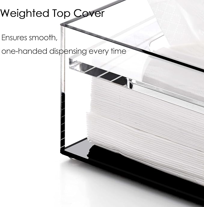 SANRUI Clear Acrylic Facial Tissue Box Cover Holder - Image 7