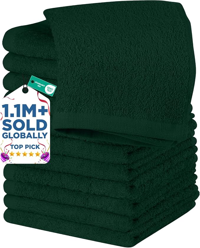 DAN RIVER 12 Pack Wash Cloths for Showering by DanRiver