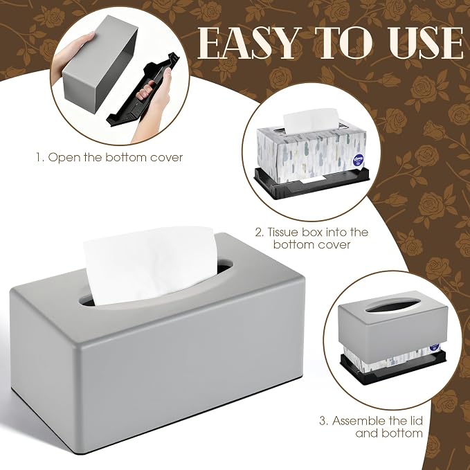 Tissue Box Cover, Rectangular Facial Tissue Holder - Image 7