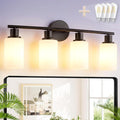DLLT 4-Light Bathroom Light Fixtures: Black Modern Vanity Lights by DINGLILIGHTING