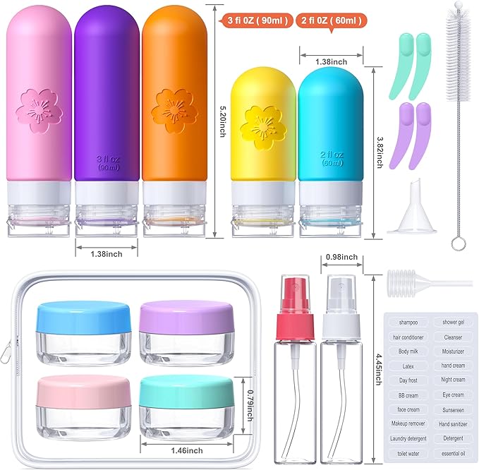 20Pack Travel Bottles for Toiletries, TSA Approved Travel Bottles Silicone - Image 2