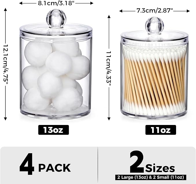 4 Pack Acrylic Qtip Holder Dispenser - Image 8