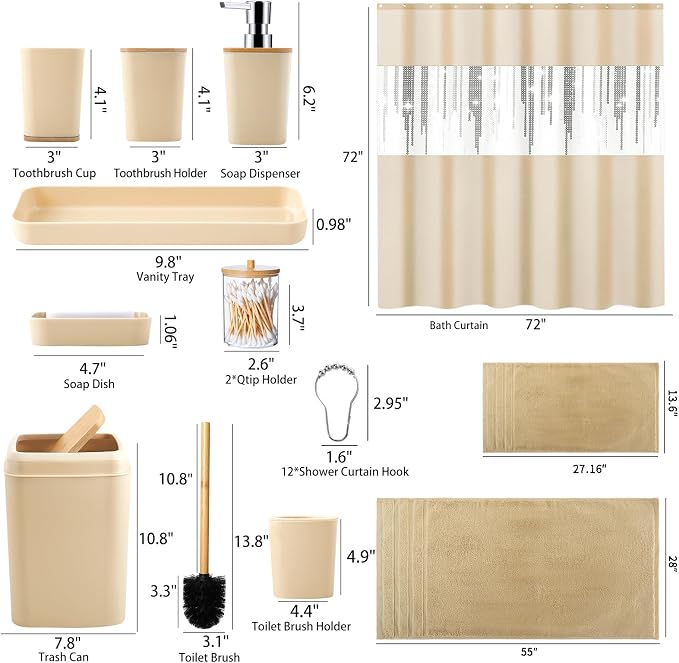 Beige Bathroom Accessories Set - Image 7