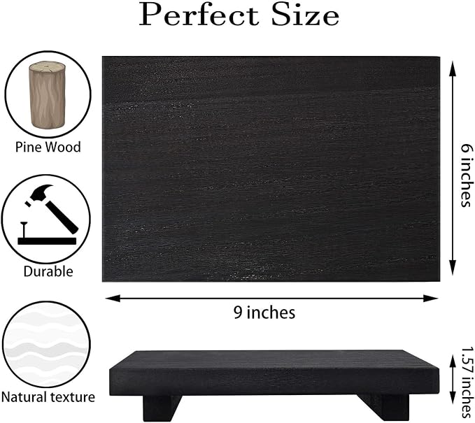 zoocatia Small Wood Tray Pedestal Stand Farmhouse Bathroom Decor Decorative - Image 6
